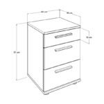 Κομοδίνο - συρταριέρα γραφείου Trendline από μελαμίνη σε χρώμα λευκό 40x39x57εκ.