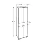 Ντουλάπα ρούχων Diamond δίφυλλη σε χρώμα λευκό 60x38x187εκ.