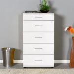 Συρταριέρα μελαμίνης Trendline με σε χρώμα λευκό 60x44x108εκ.