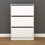 Παπουτσοθήκη μελαμίνης Flat Duo 18 ζεύγων σε χρώμα λευκό 73x26x119εκ.