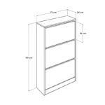 Παπουτσοθήκη μελαμίνης Flat Duo 18 ζεύγων σε χρώμα λευκό 73x26x119εκ.