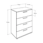 Συρταριέρα μελαμίνης Trendline  σε χρώμα καρυδί 73x44x96εκ.