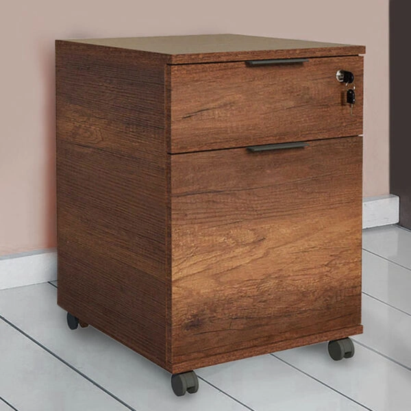 Συρταριέρα γραφείου Rio  τροχήλατη χρώμα καρυδί 41x45x61 εκ.