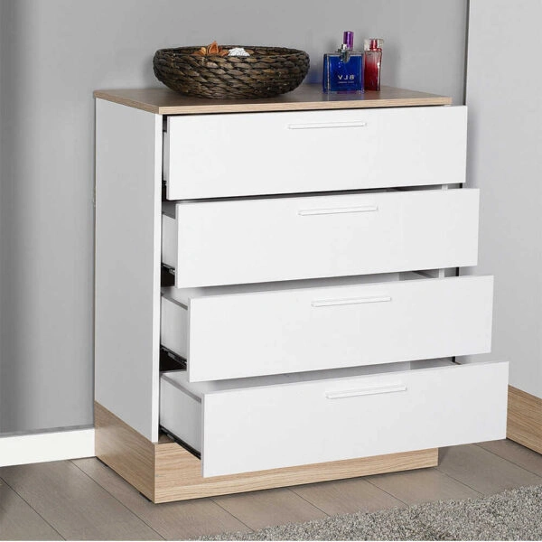 Συρταριέρα μελαμίνης Base χρώμα oak - λευκό 72x40x88εκ.