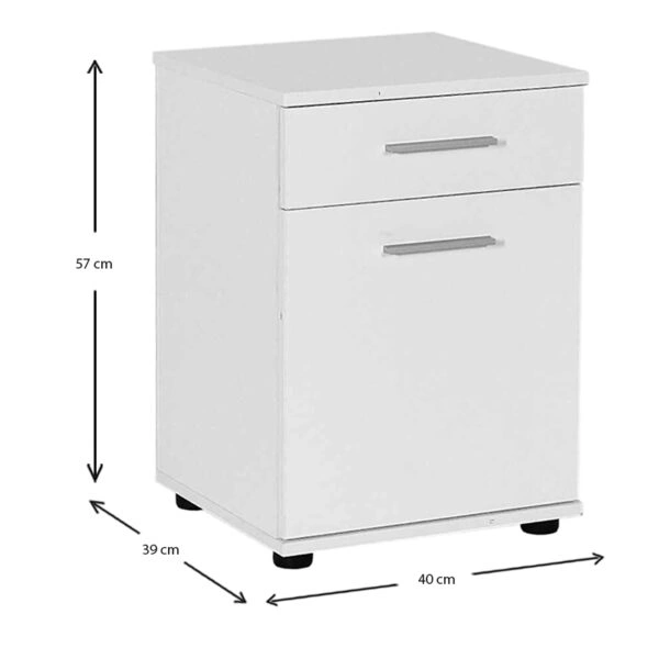 Κομοδίνο - Συρταριέρα γραφείου Trendline σε χρώμα λευκό 40x39x57εκ.