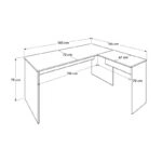 Γραφείο διευθυντικό Rio γωνιακό αναστρέψιμο χρώμα λευκό 160x144x75εκ.