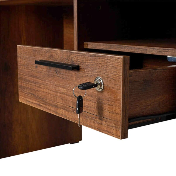 Γραφείο εργασίας Concept από μελαμίνη σε χρώμα καρυδί 120x60x75εκ.