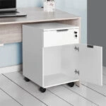 Συρταριέρα γραφείου Rio  τροχήλατη σε χρώμα λευκό 41x45x61εκ.