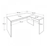 Γραφείο διευθυντικό Rio  γωνιακό αναστρέψιμο χρώμα ανθρακί 160x144x75εκ.