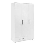 Ντουλάπα ρούχων Bianco τρίφυλλη χρώμα λευκό 103x52x187εκ.