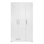 Ντουλάπα ρούχων Bianco τρίφυλλη χρώμα λευκό 103x52x187εκ.