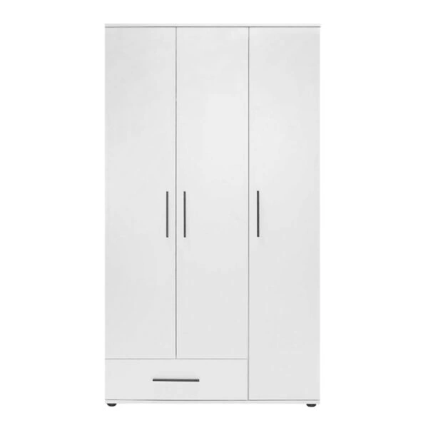 Ντουλάπα ρούχων Bianco τρίφυλλη χρώμα λευκό 103x52x187εκ.