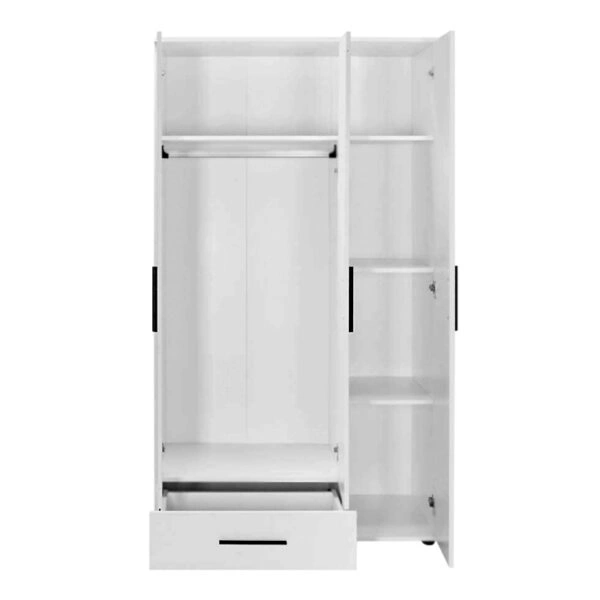 Ντουλάπα ρούχων Bianco τρίφυλλη χρώμα λευκό 103x52x187εκ.