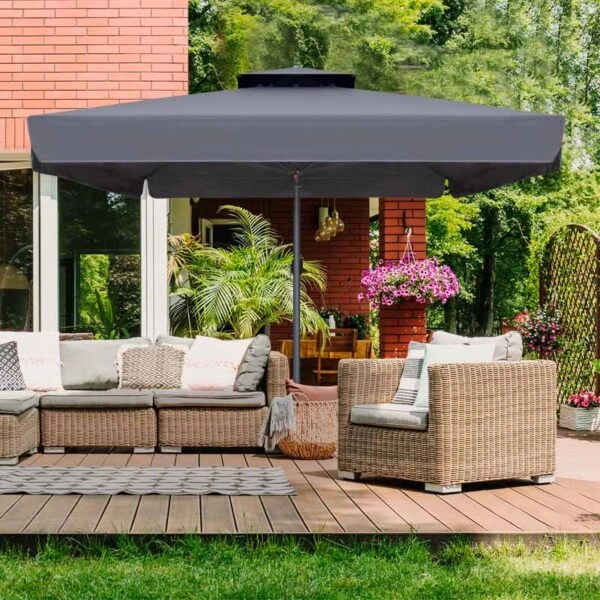 Ομπρέλα επαγγελματική Juno τηλεσκοπική αλουμινίου χρώμα ανθρακί 4x4m.