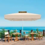 Ομπρέλα επαγγελματική Juno  τηλεσκοπική αλουμινίου χρώμα εκρού 3x3m.