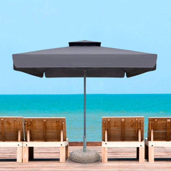 Ομπρέλα επαγγελματική Juno  τηλεσκοπική αλουμινίου χρώμα ανθρακί 3,5x3,5m.