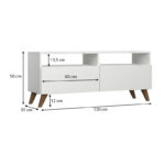 Έπιπλο τηλεόρασης Inci  από μελαμίνη χρώμα λευκό 120x35x50εκ.