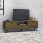 Έπιπλο τηλεόρασης Jasmine από μελαμίνη χρώμα καρυδί 170x35x50εκ.