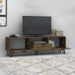 Έπιπλο τηλεόρασης Jasmine από μελαμίνη χρώμα καρυδί 170x35x50εκ.