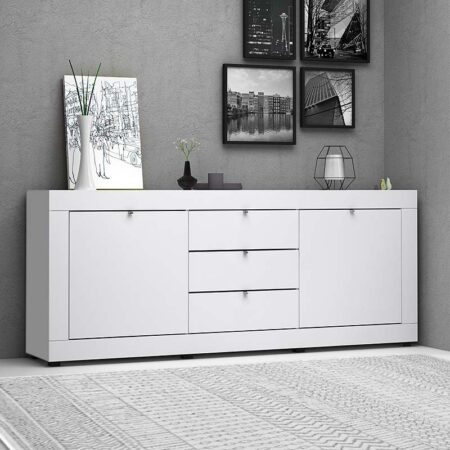 Μπουφές μελαμίνης Ocean χρώμα λευκό 210x45x86εκ.