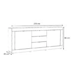 Μπουφές μελαμίνης Ocean  χρώμα sonoma 210x45x86εκ.