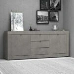 Μπουφές μελαμίνης Ocean  χρώμα γκρι σκυροδέματος 210x45x86εκ.