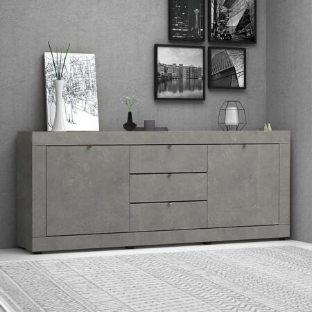 Μπουφές μελαμίνης Ocean χρώμα γκρι σκυροδέματος 210x45x86εκ.