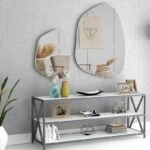 Σετ καθρεφτών τοίχου Denza 2 τμχ. χρώμα λευκό 100x80x2,2εκ.