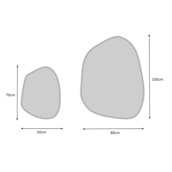 Σετ καθρεφτών τοίχου Denza 2 τμχ. χρώμα λευκό 100x80x2,2εκ.
