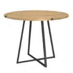 Τραπέζι Rubes  μεταλλικό - μελαμίνης χρώμα sonoma - ανθρακί 100x100x78εκ.