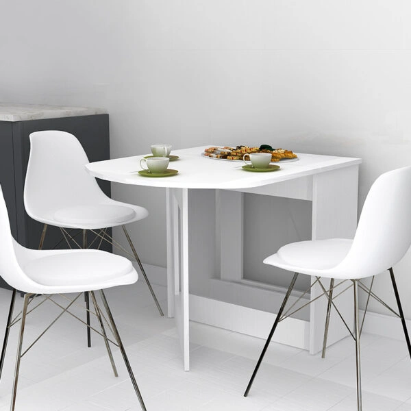 Τραπέζι μελαμίνης Winslet  επεκτεινόμενο χρώμα λευκό 34(63+63)x80x76εκ.