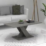 Τραπεζάκι σαλονιού Marcello  μελαμίνης χρώμα γκρι σκυροδέματος 110x55x48εκ.