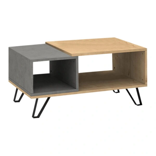 Τραπεζάκι σαλονιού Don μελαμίνης χρώμα sonoma - γκρι σκυροδέματος 90x55x44εκ.