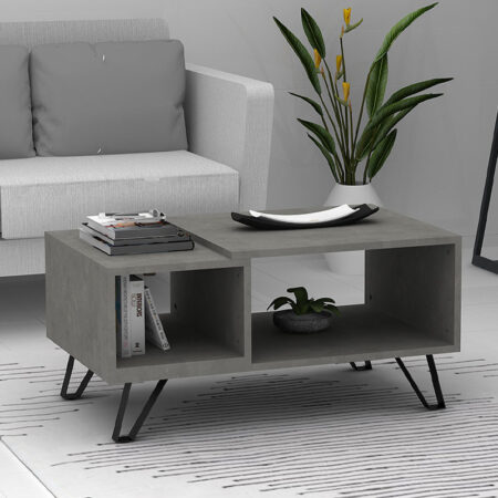 Τραπεζάκι σαλονιού Don μελαμίνης χρώμα γκρι σκυροδέματος 90x55x44εκ.