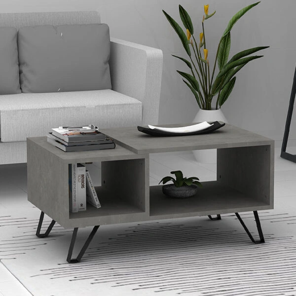 Τραπεζάκι σαλονιού Don μελαμίνης χρώμα γκρι σκυροδέματος 90x55x44εκ.
