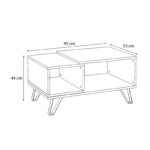 Τραπεζάκι σαλονιού Don μελαμίνης χρώμα γκρι σκυροδέματος 90x55x44εκ.