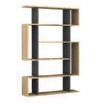 Βιβλιοθήκη μελαμίνης Clint χρώμα sonoma - ανθρακί 108x25x161εκ.