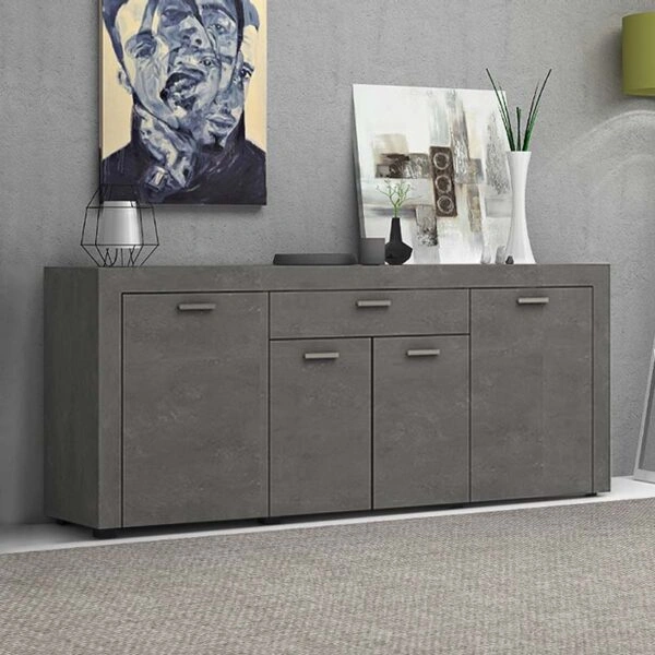 Μπουφές μελαμίνης Joseph χρώμα γκρι σκυροδέματος 177x40x76εκ.