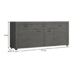 Μπουφές μελαμίνης Joseph χρώμα γκρι σκυροδέματος 177x40x76εκ.