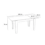 Τραπέζι μελαμίνης Helmut  επεκτεινόμενο χρώμα γκρι σκυροδέματος 160/200x90x76εκ.