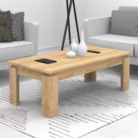 Τραπεζάκι σαλονιού Seda Megapap χρώμα φυσικό οξιάς 110x60x41εκ.