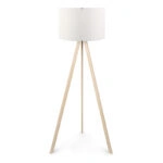 Φωτιστικό δαπέδου Rosling Mdf/ύφασμα Pvc χρώμα φυσικό/λευκό 38x21x140εκ.