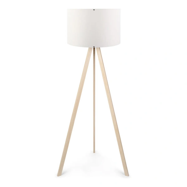 Φωτιστικό δαπέδου Rosling Mdf/ύφασμα Pvc χρώμα φυσικό/λευκό 38x21x140εκ.
