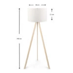 Φωτιστικό δαπέδου Rosling Mdf/ύφασμα Pvc χρώμα φυσικό/λευκό 38x21x140εκ.