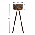 Φωτιστικό δαπέδου Rosling  Mdf/ύφασμα Pvc χρώμα μαύρο/πολύχρωμο 38x21x140εκ.