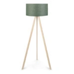 Φωτιστικό δαπέδου Rosling  Mdf/ύφασμα Pvc χρώμα φυσικό/χακί 38x38x140εκ.