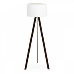 Φωτιστικό δαπέδου Rosling Mdf/ύφασμα Pvc χρώμα μαύρο - λευκό 38x38x140εκ.