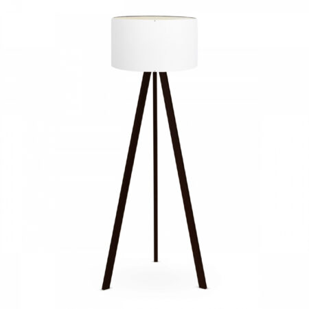 Φωτιστικό δαπέδου Rosling Mdf/ύφασμα Pvc χρώμα μαύρο - λευκό 38x38x140εκ.