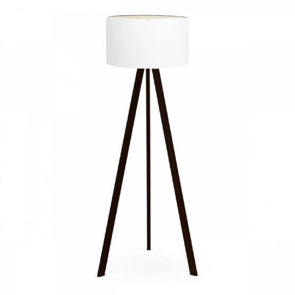 Φωτιστικό δαπέδου Rosling Mdf/ύφασμα Pvc χρώμα μαύρο - λευκό 38x38x140εκ.