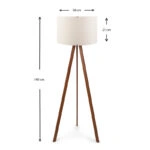 Φωτιστικό δαπέδου Rosling  Mdf/ύφασμα Pvc χρώμα καρυδί/μπεζ 38x21x140εκ.